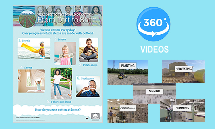 Lessons & 360° Video to Explore the Versatility & Sustainability of Cotton: From Dirt to Shirt!