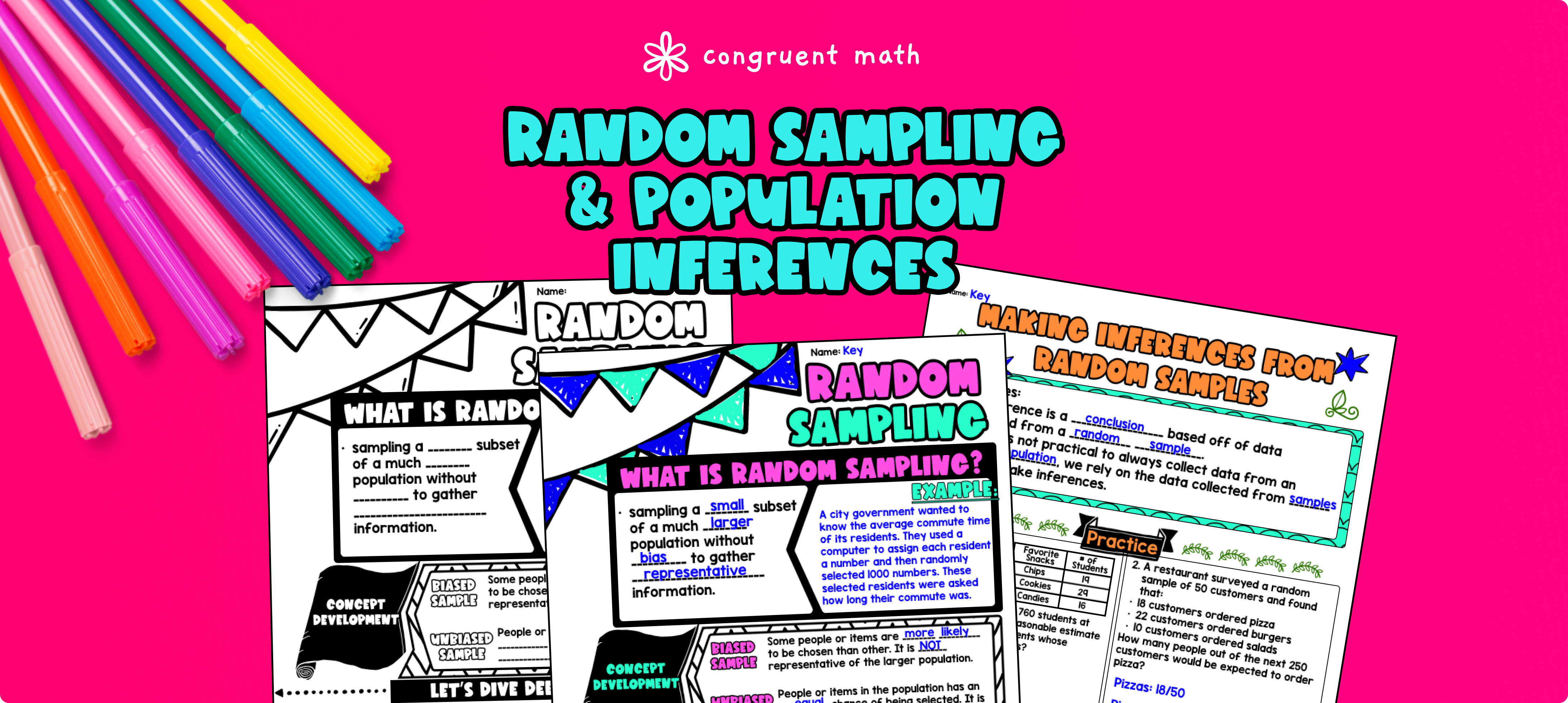 Population Inferences from Random Samplings Statistics 7th Grade Math
