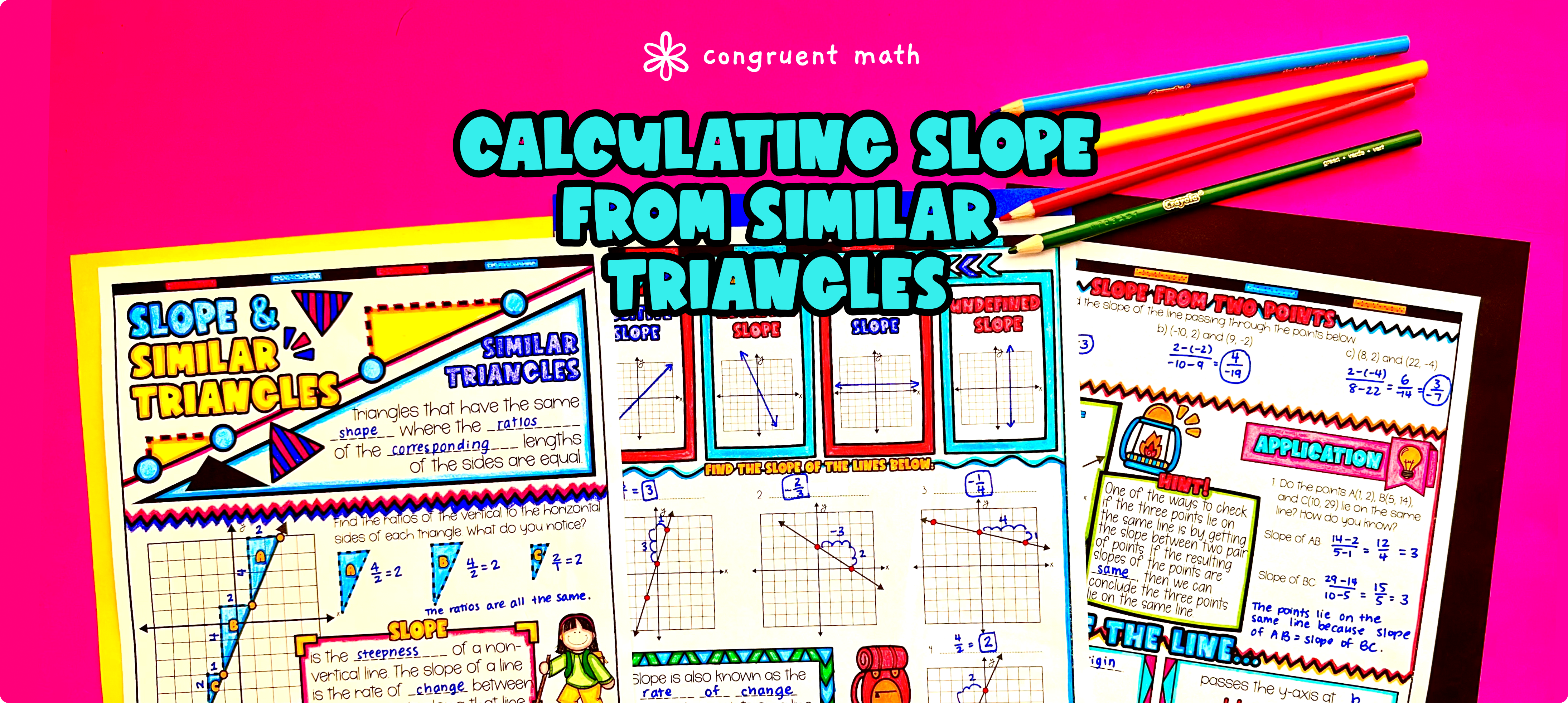 Slope from Similar Triangles Guided Notes Slope Intercept Form Lesson
