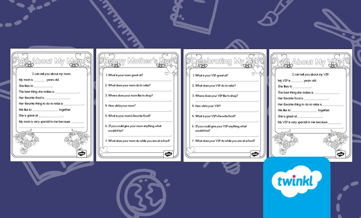 Mother's Day Gift All About My Mom Project for K-2nd Grade