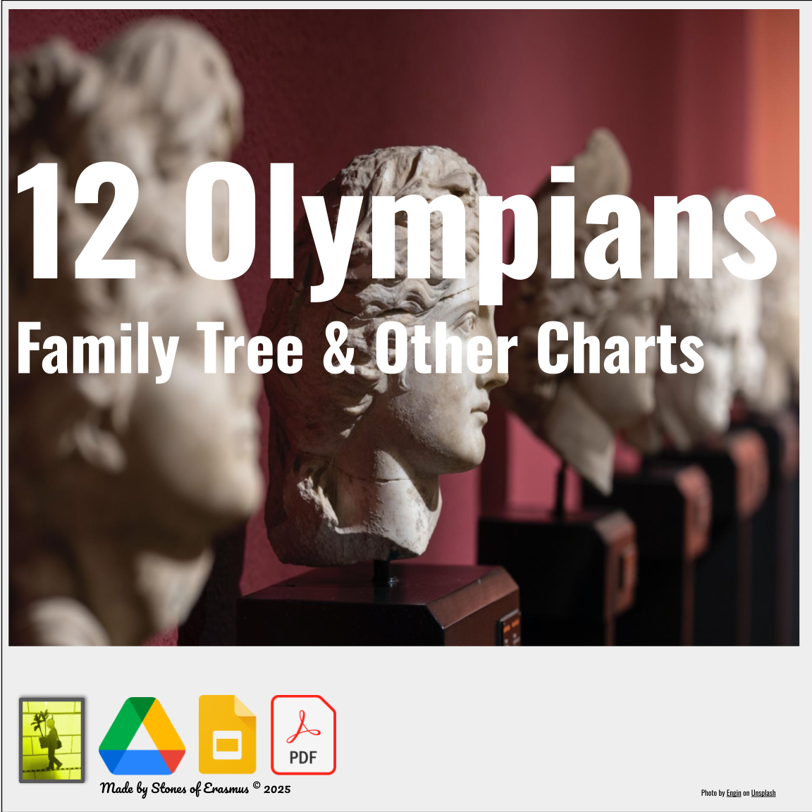 12 Olympians Family and Informational Myth Charts | Middle & HS 6-12 ELA