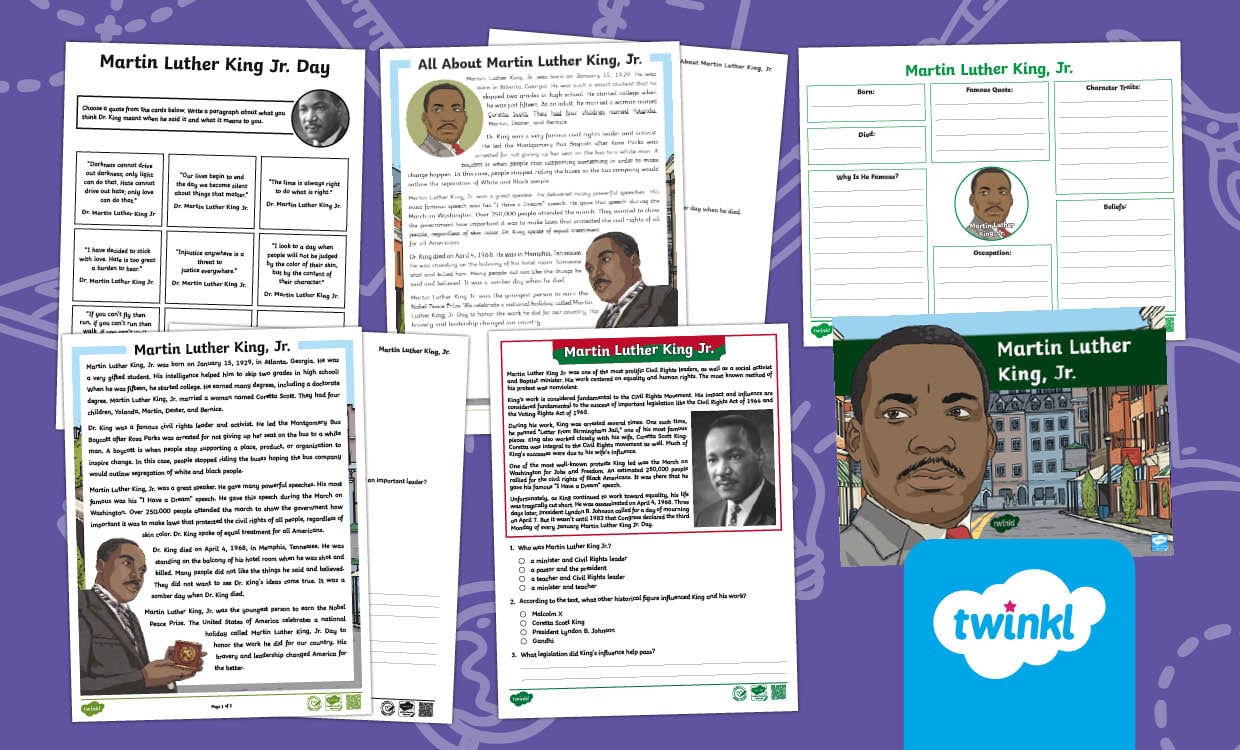 Martin Luther King Jr. Lesson for 3rd-5th Grade