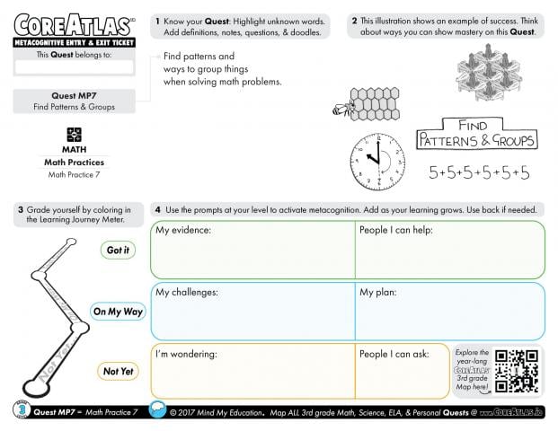 CoreAtlas Entry/Exit Ticket: Math Practice 7 (3rd grade)