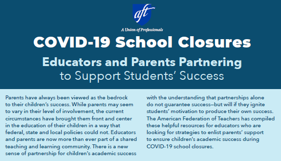 COVID-19 School Closures: Educators and Parents Partnering to Support Students’ Success
